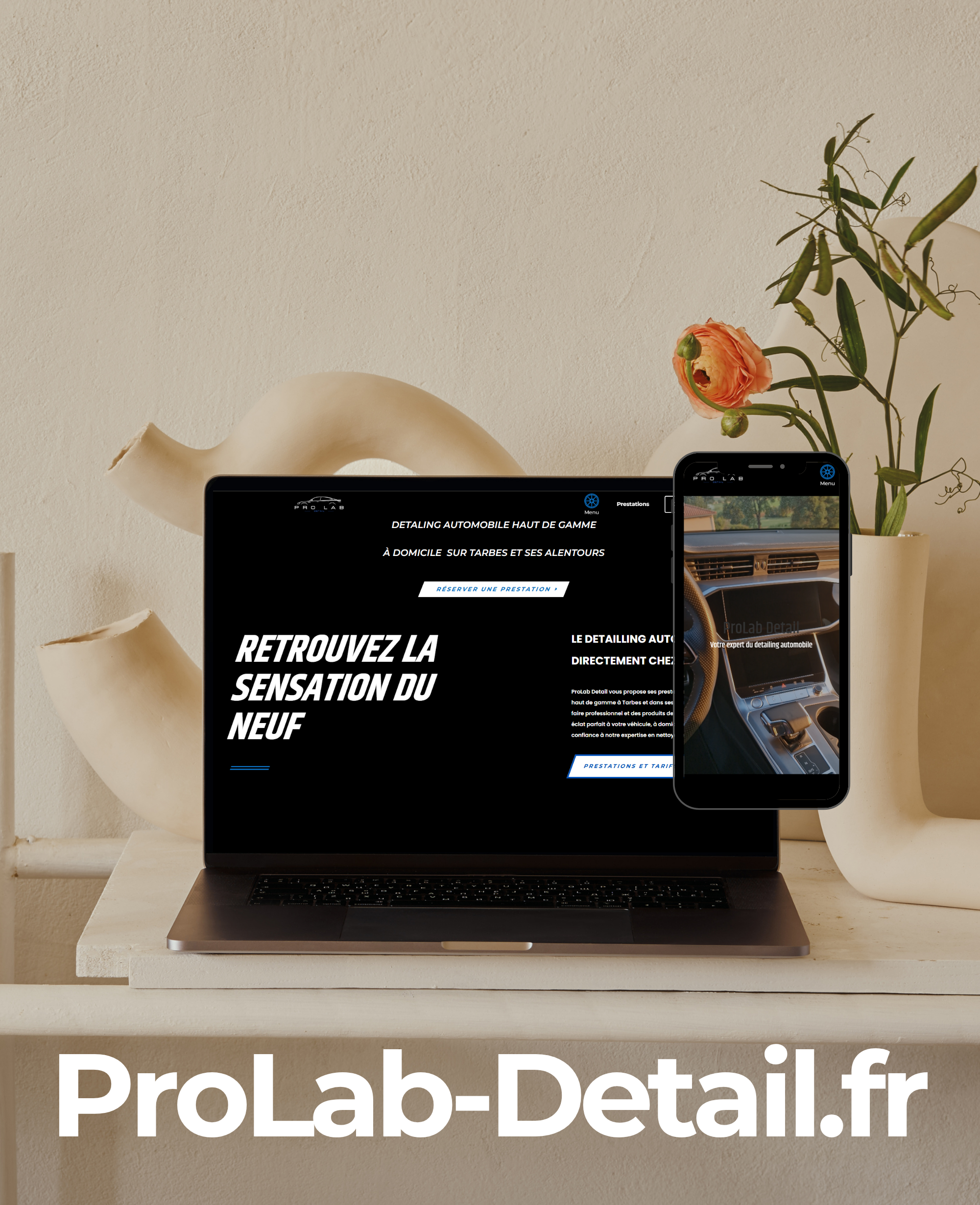 mockup du site prolab detail