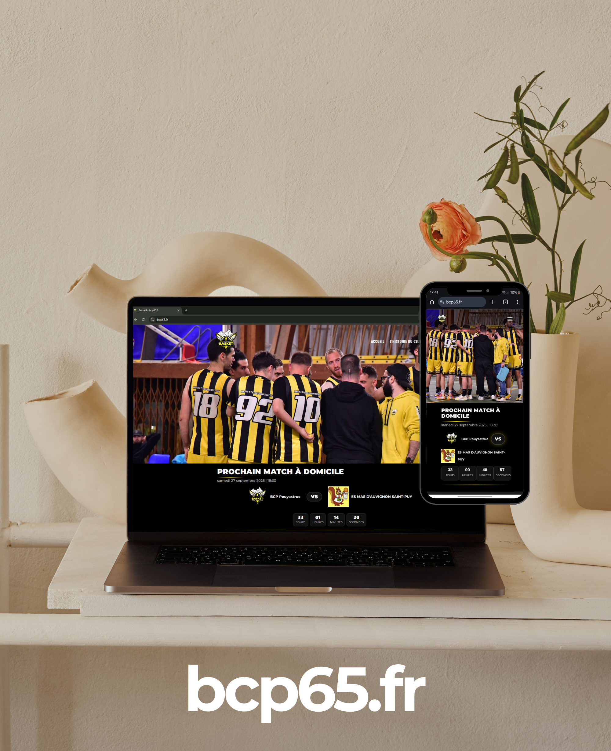 mockup site web mockup du site du basket club pouyastruc